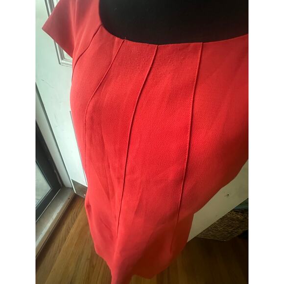Tahari Red Knee-Length Sheath Dress – Classic Elegance, Minor Spots - Picture 3 of 10